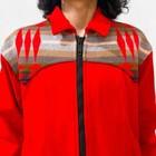 Vtg Pendleton Red Wool Aztec Navajo Print Western Wear Bomber Jacket Mens M