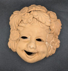 Lot Of 2 Vintage Terra Cotta Masks Bacchus Italian Pottery Garden Seasons Clay
