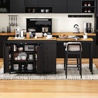 74 8  Kitchen Island With Extendable Dining Table  Kitchen Storage Cart