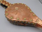 Antique Copper Riveted Fireplace Bellows With Hammered Decoration