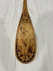 Vintage 48    Hand Crafted W wolf Image Beaver Tail Canoe Paddle-signed Jc Dufour