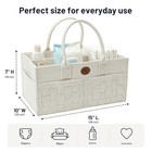 Baby Diaper Caddy Organizer For Nursery     Large Felt Storage Winter White