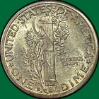 1944-d Full Split Bands Mercury Dime Brilliant Uncirculated Bu Coin  47437