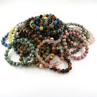 Handmade Natural Gemstone Crystal Round Beads Stretch Bracelet 4mm 6mm 8mm 10mm