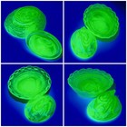 Boyd Glass Bunny On Nest Covered Salt 2000 Vaseline Lemon Splash Carnival 2 5 