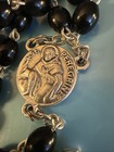 Vintage Black Beads Rosary Italy  26   