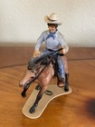 Retired Hagen Renaker Cowboy On Cutting Horse