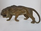 Vtg Bronze Snarling Tiger Sculpture Cold Painted Maybe Franz Bergmann Austrian