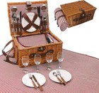 Willow Picnic Basket For 4 Persons With Insulated Compartment  Picnic Basket Set