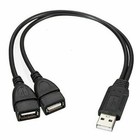 Usb 2 0 Power Cord Adapter Cable Hub A Male To 2 Dual Usb Female Jack Y Splitter