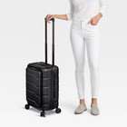 Hardside Carry On Spinner Suitcase With Front Pocket - Open Story Black