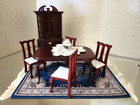 Vintage Dollhouse Miniature Complete Dining Room Lot 1 12 Scale Beautiful  