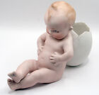 German Bisque Gebruder Heubach  9698 4 Pleased With Himself Action Baby With Egg