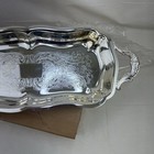 New In Box Vtg Antique Leonard Silver Plate Claw Footed Tray With Handles 14   