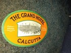 Vintage Grand Hotel Calcutta Luggage Label Suitcase Sticker  Free Shipping