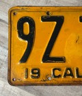 1936 California License Plate   9z 79 79