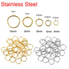 50 100pcs Pvd Never Fade Stainless Steel Open Jump Rings 4 5 6 8 10 Mm Split Rin