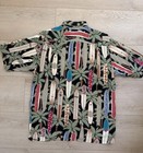 Vtg Reyn Spooner Hawaiian Traditions Shirt S Rayon Novelty Malibu Surfboards