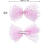 4pcs Pearl Hair Bows Hair Clips Tulle Crown Hair Pins Elegant Lace Veil Hair    