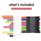 Fabric Markers Permanent For Clothes No Bleed  12 Colors  