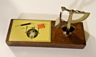 Vintage Metal Postal 2 Oz Letter Scale With Wood Base Great Graphic Complete Vg 