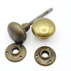 Antique Vintage Brass Door Knob Set Reclaimed Salvage Hardware Rosettes  Aes