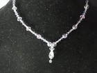 Purple And Clear Glass Necklace And Earring Set