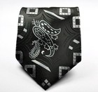 New Classic Pattern Black White Jacquard Woven Silk Men s Tie Necktie