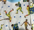 Vintage 70s Boys Sports Footy Pajama Snap Waist Football Baseball Basketball