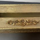 Hollywood Regency Gold Tone Filigree Tissue Box Holder Rose Floral Pattern Vtg