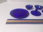 Miniature Child Size Blue Cobalt Glass Pieces 