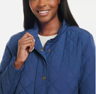 New   Weatherproof Women s Dark Blue Long Quilted Jackets Variety In Size  h11