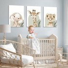 Nursery Canvas Wall Art Set Of 3 Baby Boy Girls Kids Room Picture Wall Decor    