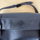 Harley Davidson Black Leather Motorcycle Handlebar Fork Tool Bag Pouch Logo 11   