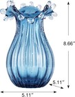 Hand Blown Blue Glass Vase Modern Art Decor For Living Room