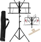 2-in- 1 Music Stand Portable Folding Sheet Music Stand Adjustable Music Sheet   