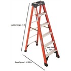 Werner 6 Ft  Fiberglass Step Ladder  10 Ft  Reach Height  300 Lb  Load Capacity