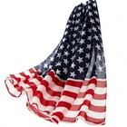 Izus Silky-feel Wrap-scarf For Women Spring-fall 61x28 Inches Usa-flag Pattern
