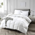 Comforter King Size 100  Organic Cotton Down Feather 106x90 Ivory White Apsmile