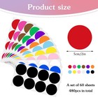 480 Pcs 2 Inch Colored Dot Stickers Round Color Coding Label Sticker Circle M   