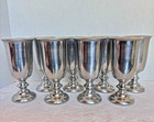 Wilton Armetale Set Of 8 Vintage Pewter Goblets Heavy Chalice Cups Made Usa