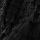 Dirholl Women s A-line Fairy Elastic Waist Tulle Midi Skirt Apricot Black