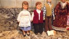 Vintage German Caco Type Dollhouse Dolls Miniature Bendable Family W baby