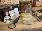 2553    vtg Antique 20s German Vanity Lot Crystal Perfume Mirrors Powder Box Doll