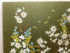 Vintage Paragon Green Crewel Embroidered Daisy Wildflowers Field Unframed 18x22