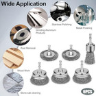 6pcs Professional Carbon Steel Wire Wheel Brush For Drill - Cleaning Rust Attach