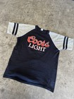 Vintage 1970s 70s Coors Light Beer Logo Tee Tshirt Sz Medium 2 Strip Black Usa
