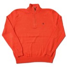  new - Polo Ralph Lauren Mens Classic    Zip Cotton Sweater - Orange   S - Xl