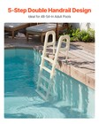 Inclined Pool Ladder 5-step   2 Handrails Of 300 Lb Capacity For 48-54 In Pools