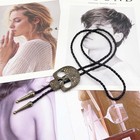 Vintage Style Bolo Tie Western Cowboy Leather Tie For Man Women   Rodeo Cowbo   